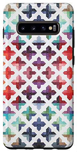 Galaxy S10 plus Phone Case with Quilt Block Pattern Case