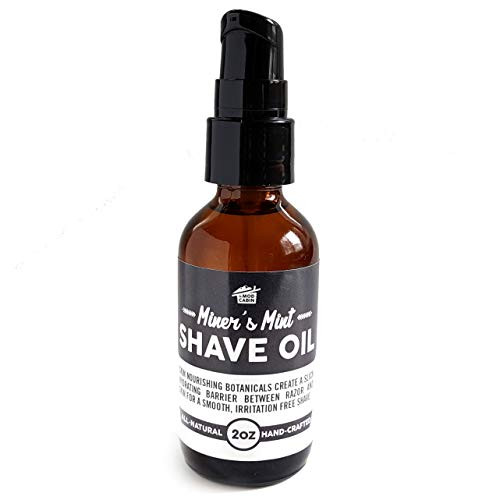 Miner s Mint Shave Oil 2 oz - Superior Glide  All Natural  Hand Crafted in the USA