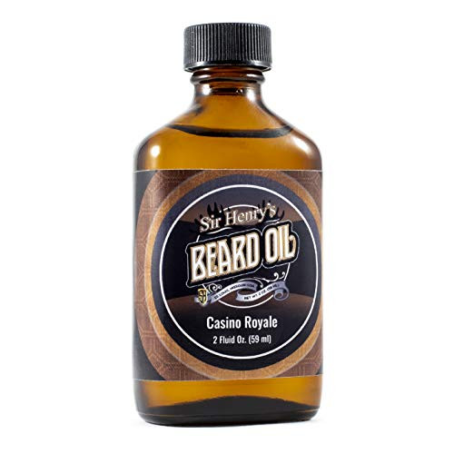 Sir Henry s Beard Oil Conditioner - Casino Royale with Lavender  Vanilla  and Argan Oil  Softens  Smooths  and  Strengthens Beard Growth  Grooming Oil and Pre-Shave  2 oz.