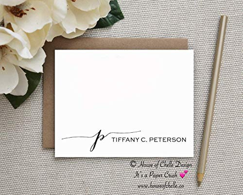 Personalized Stationery  Thank You Note Cards  Modern Stationery for Women  Stationery for Men  Business Professional Stationery Stationary Folded Note Card and Envelope Set