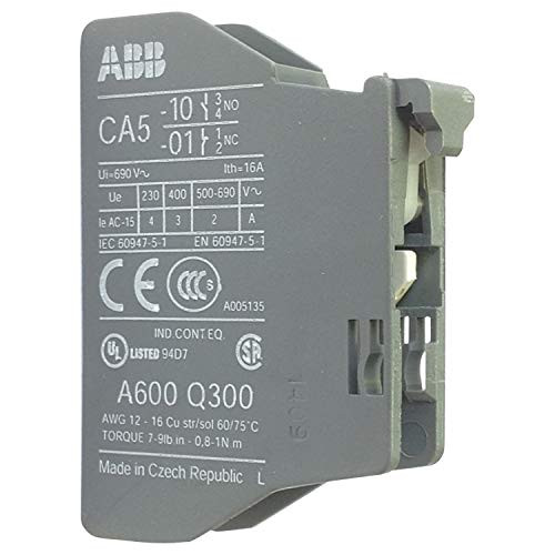 CA5.10   1SBN010010R1010   CA5-10   ABB CA5-10  Contact Block  Front Mount  1NO  6 A  690 V  1 Pole  Screw CLAMP