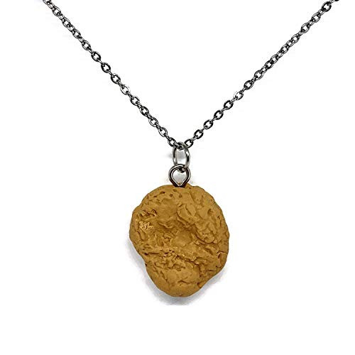 Realistic Chicken Nugget Necklace Handmade 20 inch Stainless Steel