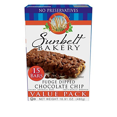 Sunbelt Bakery Fudge Dipped Chocolate Chip Granola Bars  1.2 oz Bars  30 Count