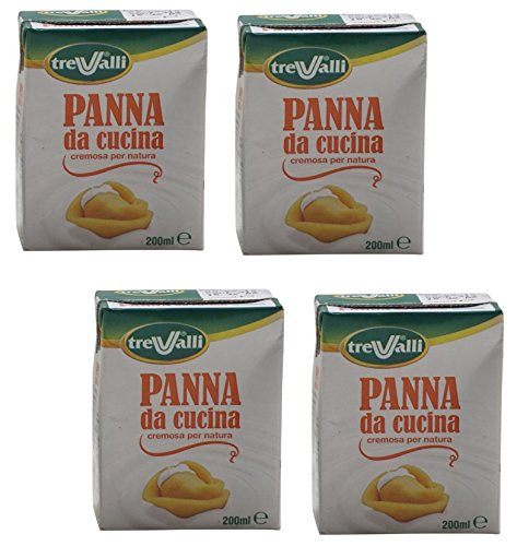 Tre Valli  Italian  inchPanna Da Cucina inch  UHT Long Life Cooking Cream 6.76 Fluid Ounce  200ml  Packages  Pack of 4    Italian Import