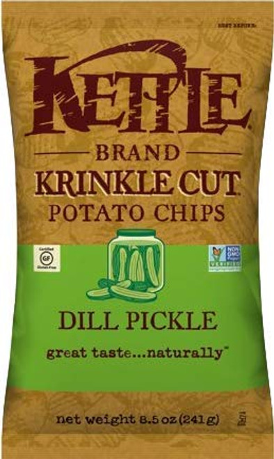 NEW Kettle Cooked Krinkle Cut Potato Chips  Dill Pickle  Bonus Lays Dill Pickle  Kettle Brand  1