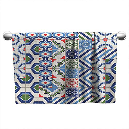 Exotidecor Farmhouse Decor Wash Cloth  Different Polka Dots Patterns with Classical Figures and Pixel Features Artprint Premium Washcloths Super Soft Ultimate Absorbent Hankie  14 inch x 14 inch Multi