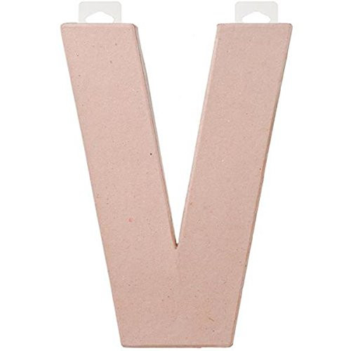 Darice 2862-V Paper Mache Letter - V - 8" Paper Mache Letter - V