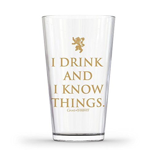 Game of Thrones I Drink  and  I Know Things Glass  16 oz  Clear