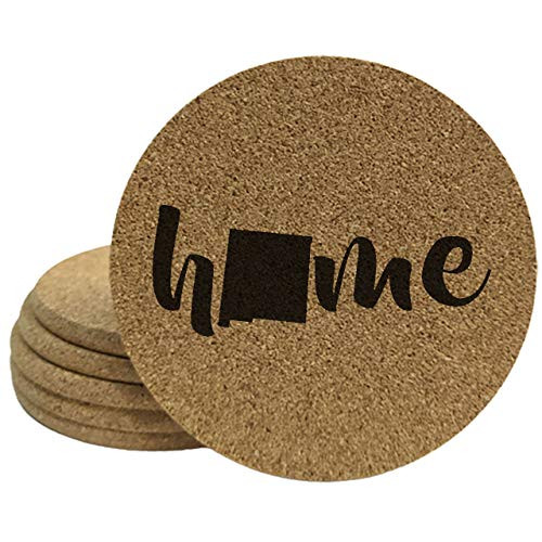New Mexico Home Coasters - Round Cork - set of 6