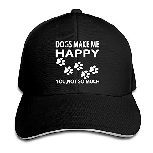 Dogs Make Me Happy You Not So Much Travel Sandwich Chapeau Black