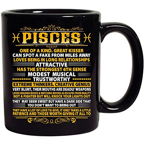 Pisces Identification Signs Horoscope Zodiac Birthday February March Men Women Gift Black ceramic Coffee Tea Mug Cup 15 Pisces Identification Signs Horoscope Zodiac Birthday February March Men Women Gift Black ceramic Coffee Tea Mug Cup 15