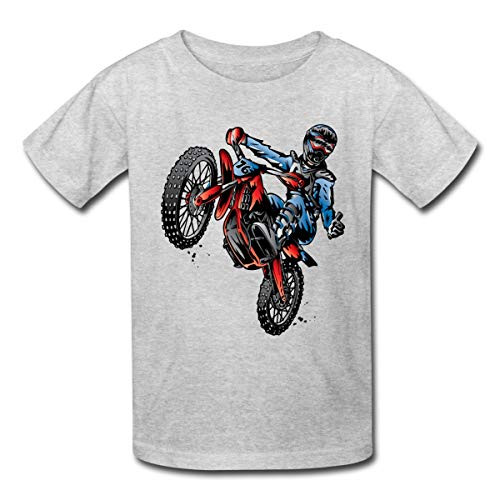 Motocross Dirt Bike Stunt Rider Kids  T-Shirt  S  Heather Gray