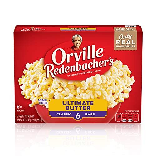 Orville Redenbacher s Ultimate Butter Popcorn  Gluten Free  3.29 Ounce Classic Bag  6-Count  Pack of 6