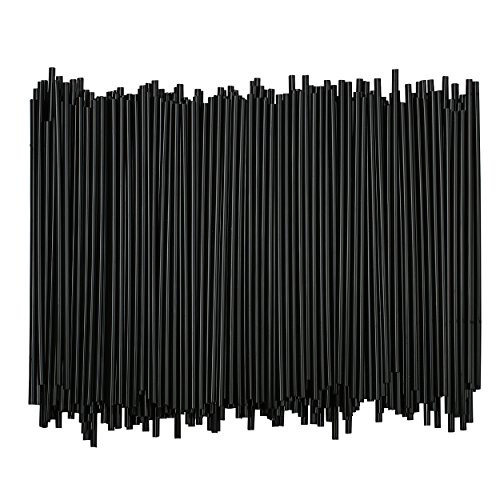 Disposable Plastic Coffee Stirrer Straw - 5 Inch Sip Stir Stick (Black, 1,000)