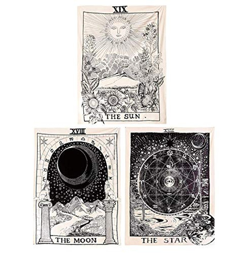 SOFTBATFY Tarot Tapestry The Moon The Star The Sun Tapestry Medieval Europe Divination Tapestry Wall Hanging Tapestries Mysterious Wall Tapestry Home Decor 150200cm 5879inches Sun Moon Star SOFTBATFY Tarot Tapestry The Moon The Star The Sun Tapestry Medieval Europe Divination Tapestry Wall Hanging Tapestries Mysterious Wall Tapestry Home Decor 150200cm 5879inches Sun Moon Star