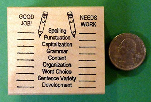 Good Job Needs Work  Teacher s Grammar Editing Wood Mounted Rubber Stamp - Rubber Stamp Wood Carving Blocks