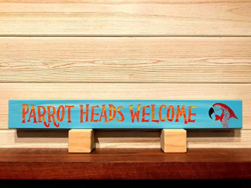 Parrot Heads Welcome with Parrothead Wall Plaque Laser Engraved Personalized Custom Beach Sign 162 by SignsByAllSeasons