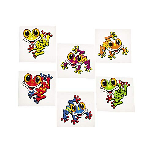 Frog Temporary Tattoos  Bulk 72 Pack  Party Favors and Giveaways