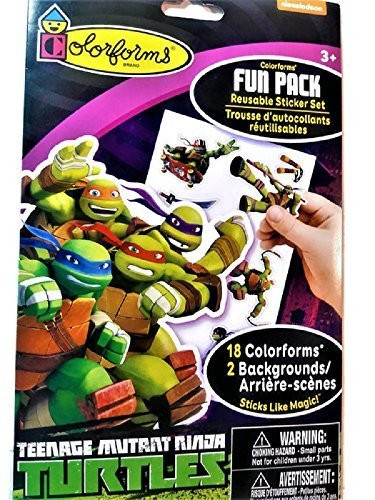 Teenage Mutant Ninja Turtles Colorforms Fun Pack Reusable Sticker Set, 18 Colorforms 2 Backgrounds