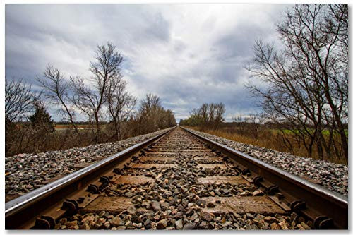 Railroad Wall Art Photography Print - Picture of Train Tracks Leading to Stormy Sky in Oklahoma - Unframed Travel Photo Artwork Decor 5x7 to 30x45 Railroad Wall Art Photography Print - Picture of Train Tracks Leading to Stormy Sky in Oklahoma - Unframed Travel Photo Artwork Decor 5x7 to 30x45