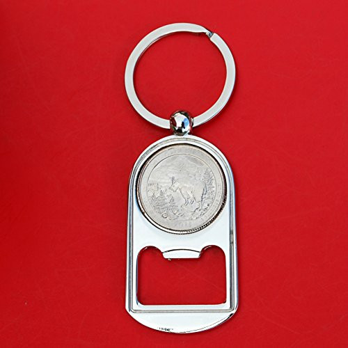 US 2011 Montana Glacier National Park Quarter BU Uncirculated Coin Silver Tone Key Chain Ring Bottle Opener NEW - America the Beautiful