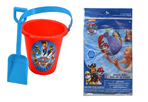 Paw Patrol Inflatable 20 inch Beach Ball Plus Sand Bucket and Shovel