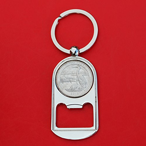 US 2015 DELAWARE Bombay Hook National Wildlife Refuge Quarter BU Uncirculated Coin Silver Tone Key Chain Ring Bottle Opener NEW - America the Beautiful US 2015 DELAWARE Bombay Hook National Wildlife Refuge Quarter BU Uncirculated Coin Silver Tone Key Chain Ring Bottle Opener NEW - America the Beautiful