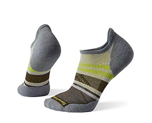Smartwool Men s PhD Run Pattern Micro Light Elite Merino Wool Socks  Ash  Medium