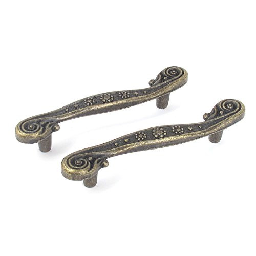 uxcell Cabinet Drawer 110mm Vintage Style Pull Handle Knobs Bronze Tone 2pcs
