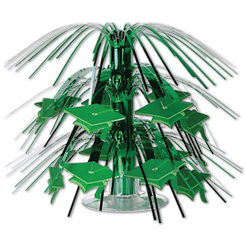 Beistle Miniature Graduate Cap Cascade Centerpiece, 7-1/2-Inch, Green