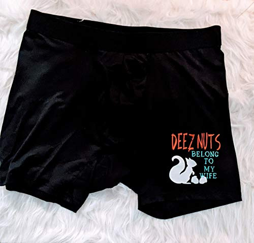 Deez Nuts Mens Funny Boxer Briefs Husband Boyfriend Gag Gift  My Wife Nuts