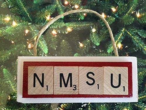 NMSU New Mexico University Aggies Christmas Ornament Scrabble Tiles