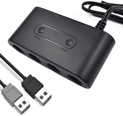 Wii U Controller Adapter  NGC Controller Adapter for Wii U Nintendo Switch and PC USB.Easy to Plug and No Driver Need.4 Ports Turbo Button  Updated Version