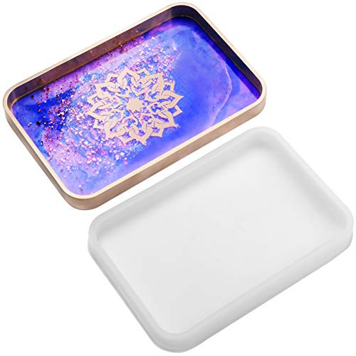 Resin Tray Molds Silicone?Large Rolling Tray Molds for Epoxy Resin?DIY Tray Molds with Edges?Rectangle Rolling Tray Molds for Resin?Resin Casting ?Jewelry Holder?Home Decoration  and  Fruit Snack Tray
