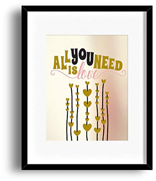 All You Need is Love by the Beatles Poster - Inspired Love Song Lyric Visual Art Print - Classic Rock Music Wall Decor by the Beatles