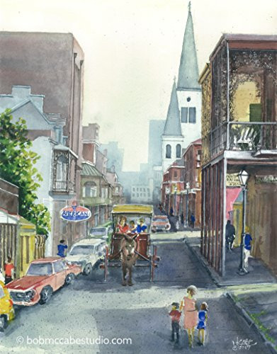 Watercolor Print  French Quarter  New Orleans  LA