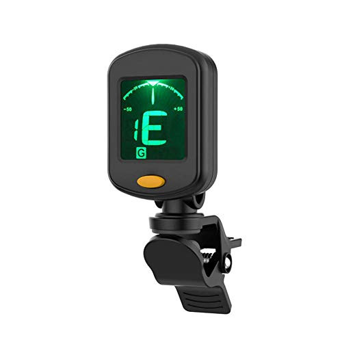 Clip on Guitar Tuner for All Instruments Ukulele Guitar Bass Mandolin Violin Banjo Large Clear LCD Display for Guitar Tuner Chromatic Tuner