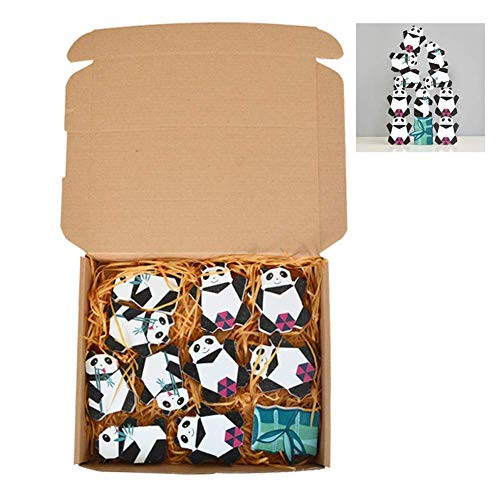 Wooden Building Blocks Set Lightweight Natural Balancing Blocks Colored Wooden Stones Stacking Game Rock Blocks Educational Puzzle Toy  11pcs  Panda