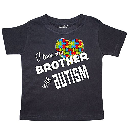inktastic I Love My Brother with Autism Toddler T-Shirt 4T Black 291a4