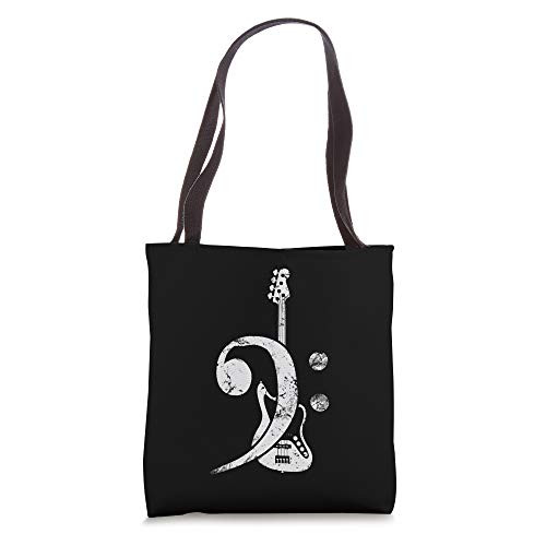 Bass Clef Bass Guitar Tote Bag