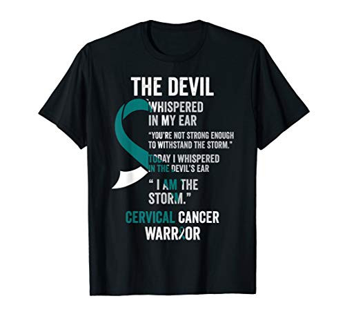 The Devil- Cervical Cancer Awareness Support Ribbon T-Shirt The Devil- Cervical Cancer Awareness Support Ribbon T-Shirt