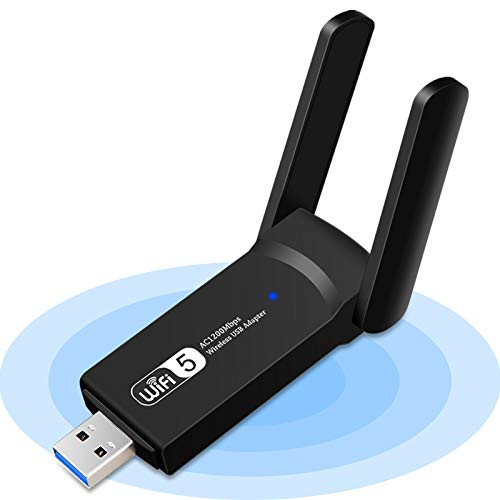 WiFi Adapter  Aigital 1200Mbps USB 3.0 Wireless Network Adapter Dual Band 5GHz and 2.4GHz with High Gain Antennas WiFi Dongle for PC Desktop  Compatible with Windows XP 10 8.1 7 Vista  Mac OS 10.9~10.15