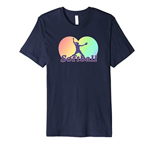 Teen Girls Pitcher Soft Rainbow Softball Game Mom Coach Gear Premium T-Shirt