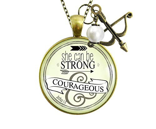 Gutsy Goodness 24 inch She Can Be Strong Courageous Necklace Brave Life Quote Bow Arrow Gutsy Goodness 24 inch She Can Be Strong Courageous Necklace Brave Life Quote Bow Arrow