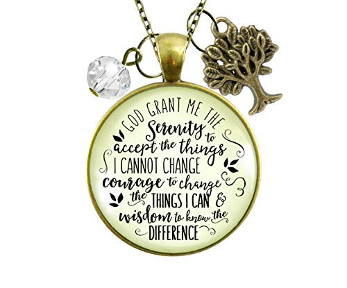 Gutsy Goodness 24 inch Serenity Prayer God Grant Me Strength Necklace Jewelry Tree Charm Gutsy Goodness 24 inch Serenity Prayer God Grant Me Strength Necklace Jewelry Tree Charm