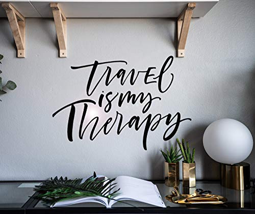 Vinyl Wall Decal Motivation Words Phrase Travel is My Therapy Stickers Mural 22.5 in x 15 in gz012 Vinyl Wall Decal Motivation Words Phrase Travel is My Therapy Stickers Mural 22.5 in x 15 in gz012