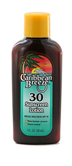 Caribbean Breeze-TRAVEL SIZE-SPF 30 SunScreen Lotion 1 oz 30 ml Caribbean Breeze-TRAVEL SIZE-SPF 30 SunScreen Lotion 1 oz 30 ml
