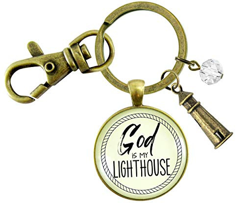 Gutsy Goodness Nautical Keychain Lighthouse Faith Life Quote Womens Pendant Jewelry Gutsy Goodness Nautical Keychain Lighthouse Faith Life Quote Womens Pendant Jewelry