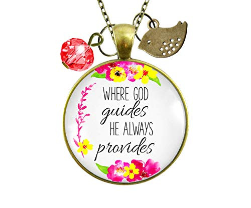 Gutsy Goodness 24 inch Faith Saying Necklace Where He Guides Inspirational Womens New Adventure Jewelry Gutsy Goodness 24 inch Faith Saying Necklace Where He Guides Inspirational Womens New Adventure Jewelry