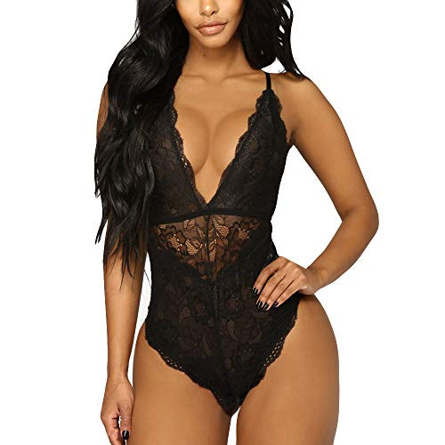 Women Lingerie Lace Babydoll V Neck Sleepwear Strap Chemise Black Women Lingerie Lace Babydoll V Neck Sleepwear Strap Chemise Black